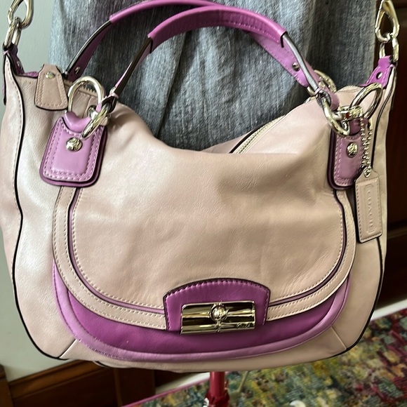 Coach Handbags - Coach  Kristin satchel  shoulder/Crossbody bag  color block Pearl Violet/ purple
